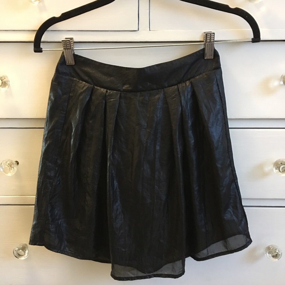 SILENCE + NOISE black wet-look mini skirt